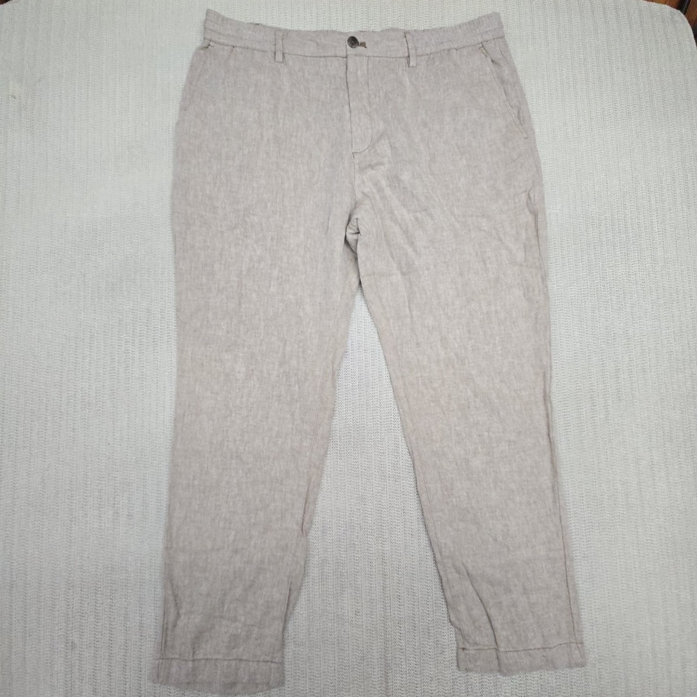 Banana Republic Pants Mens 38x32 Beige Linen Blend Athletic Chino Tapered Casual